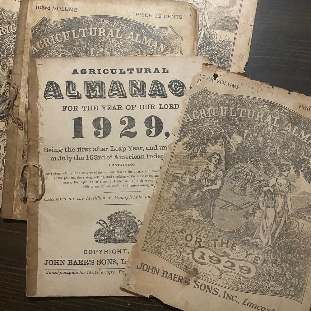 9 Antique Agricultural Almanacs 1920-1922 1924-1929 John Baer's Sons Lancaster - Picture 3 of 16